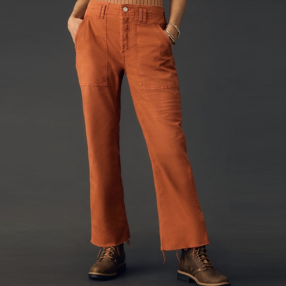 NWT Anthropologie Pilcro The Yaya Crop Flare Pants Orange 28 - Picture 3 of 16